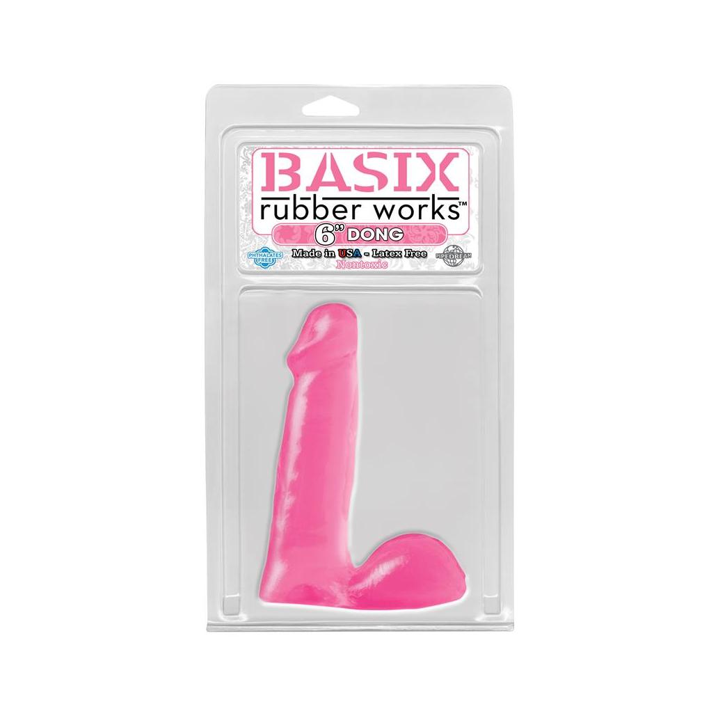 Caneta basix rubber works 15.24 cm - cor rosa