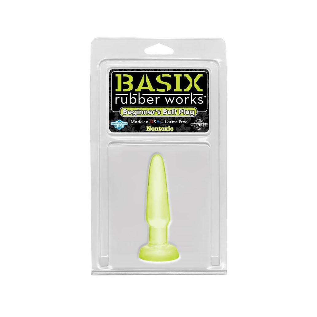 Basix rubber works butt plug principiantes - cor fosforescen