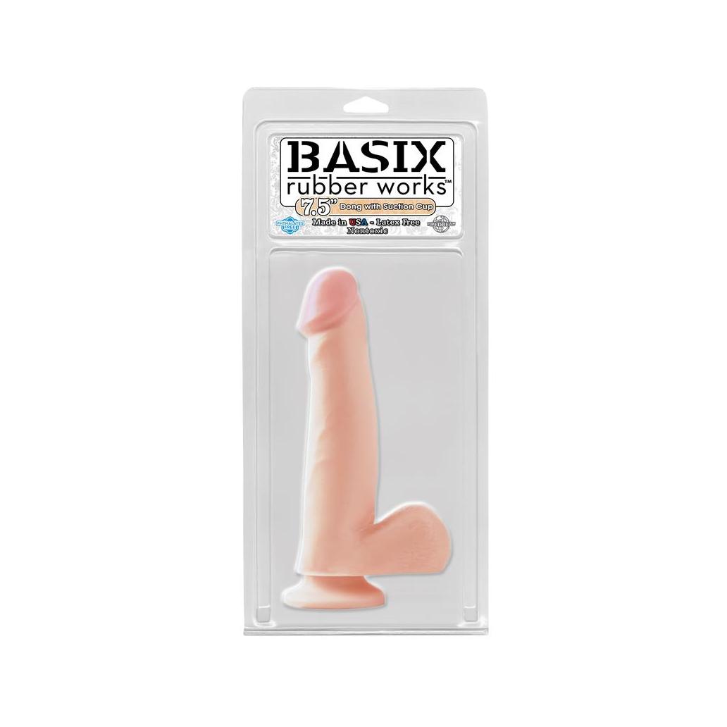 Dildo com testículos e ventosa cor natural 19 cm