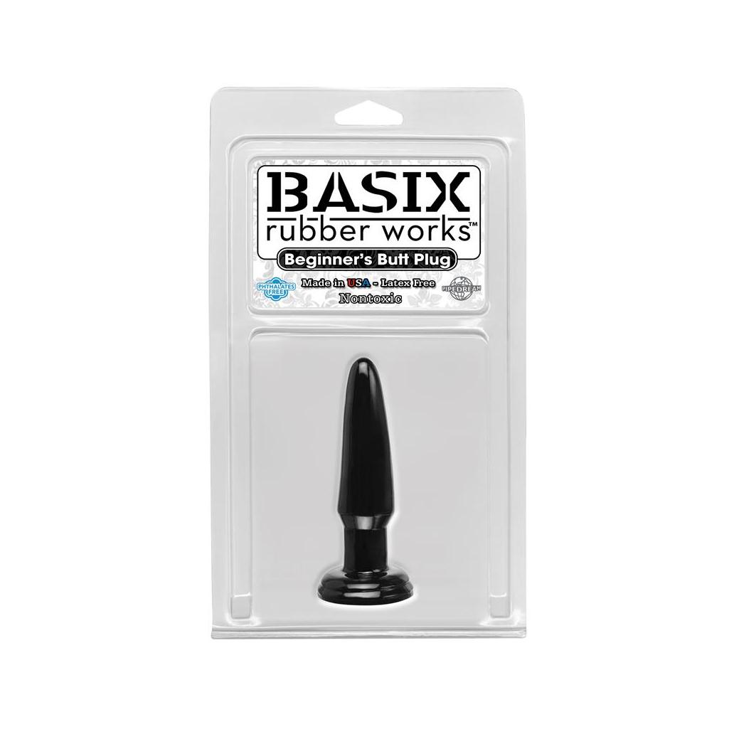 Basix rubber works butt plug principiantes - cor negro