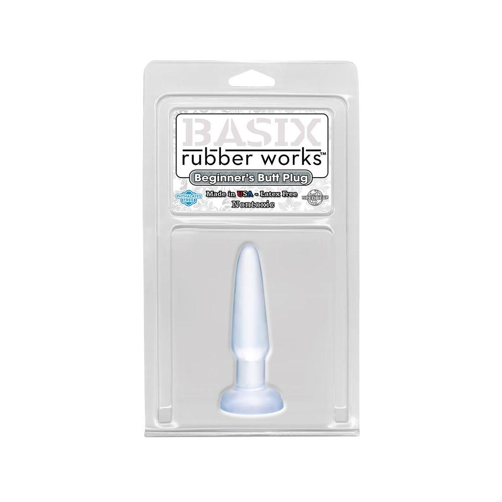 Basix rubber works butt plug principiantes - cor claro