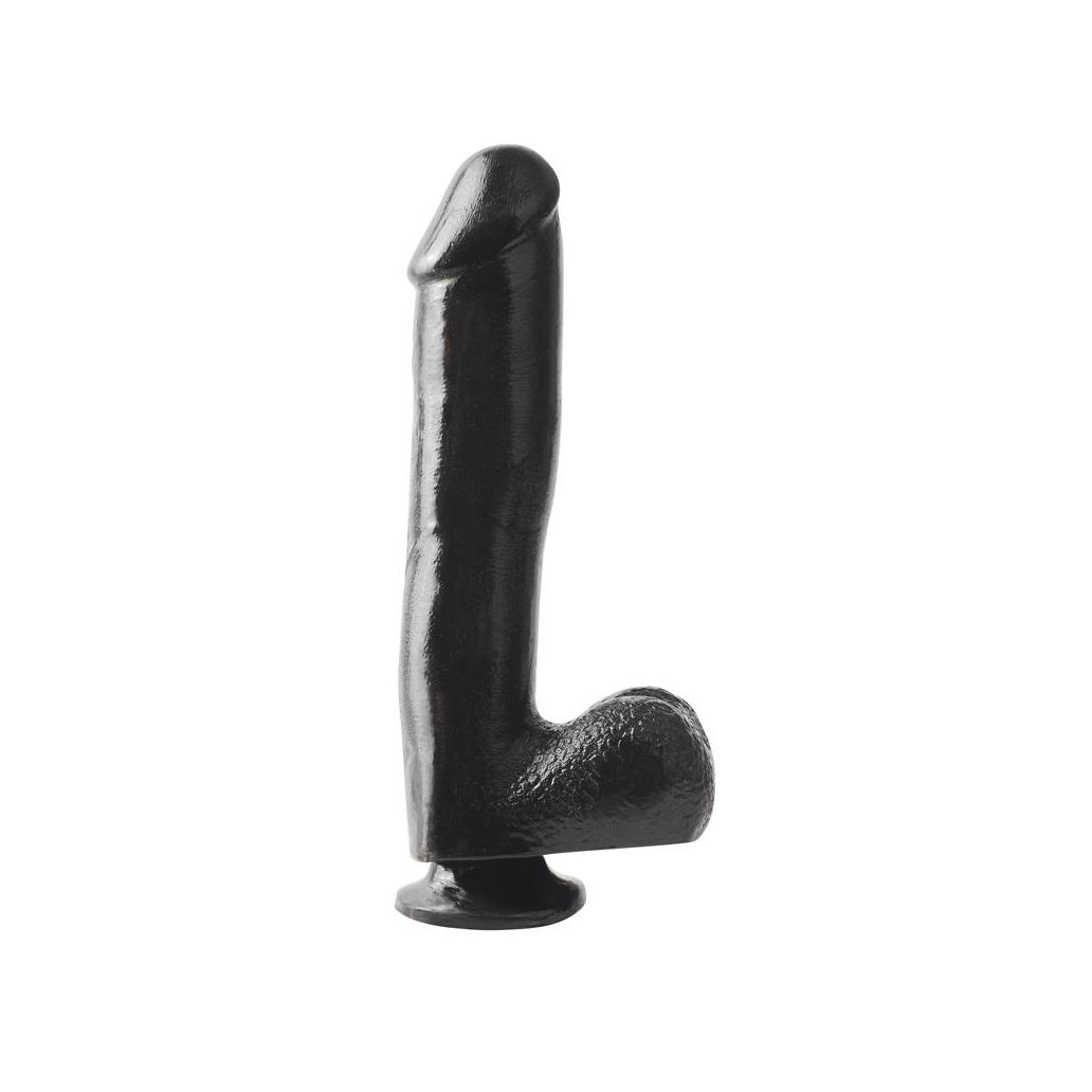 Basix rubber works 25,4 cm pénis e testículos com ventosa -