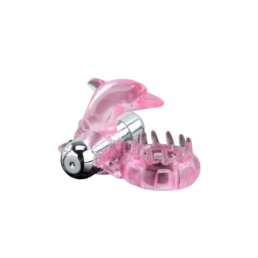 Anillo vibrador love dolphig ring rosa