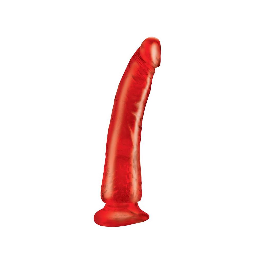 Dildo slim 17,78 cm con ventosa - color rojo
