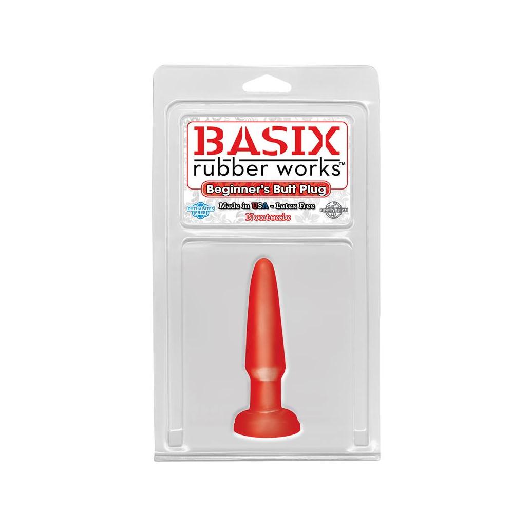 Basix rubber works butt plug principiantes - cor rojo