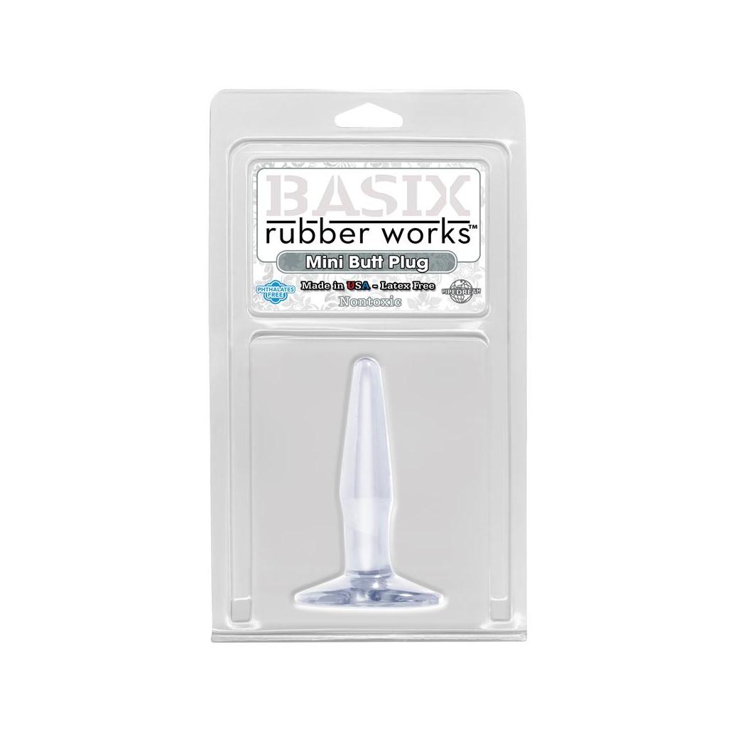Basix rubber works mini butt plug - cor claro