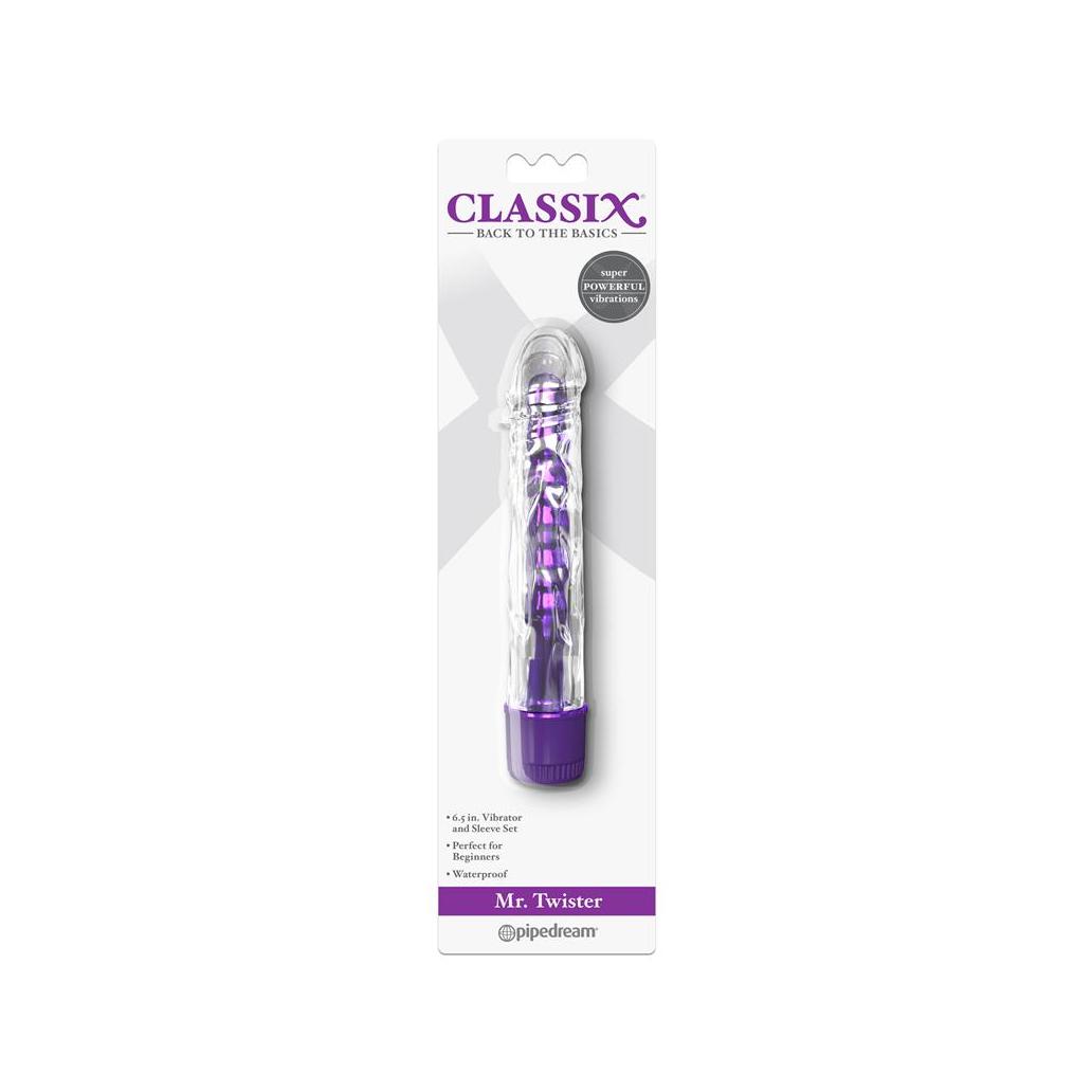 Vibrador metálico roxo mr. twister 17 cm