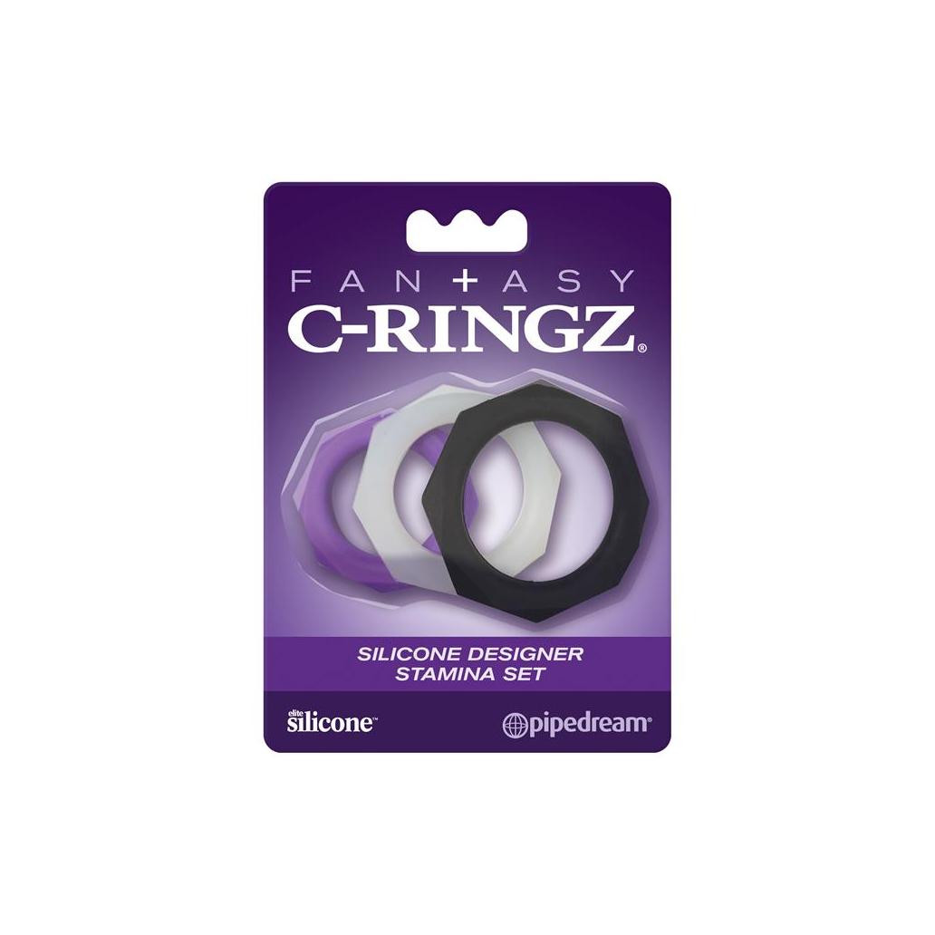 Fantasy c-ringz kit de 3 anéis de silicone roxos