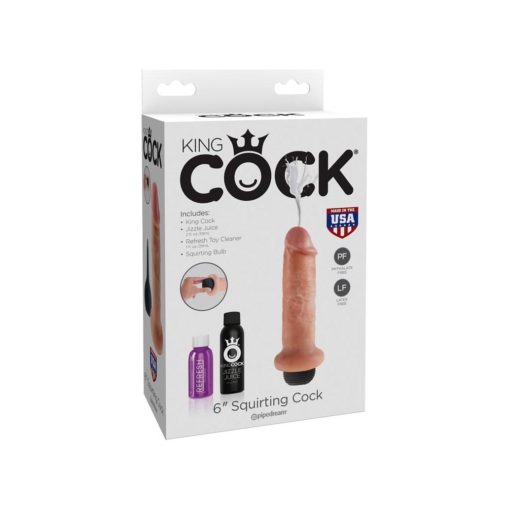 Dildo king cock eyaculador 6 cores natural