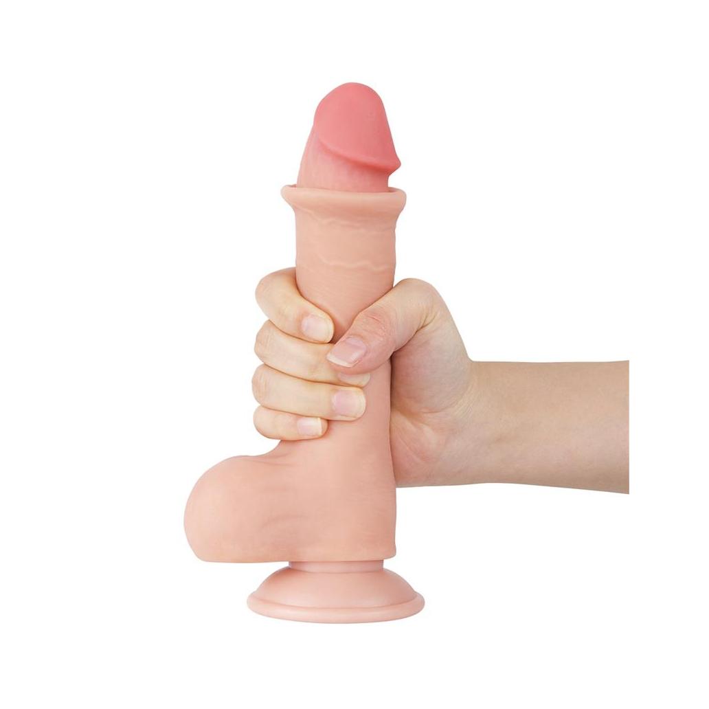 Dildo de couro deslizante de camada dupla 8