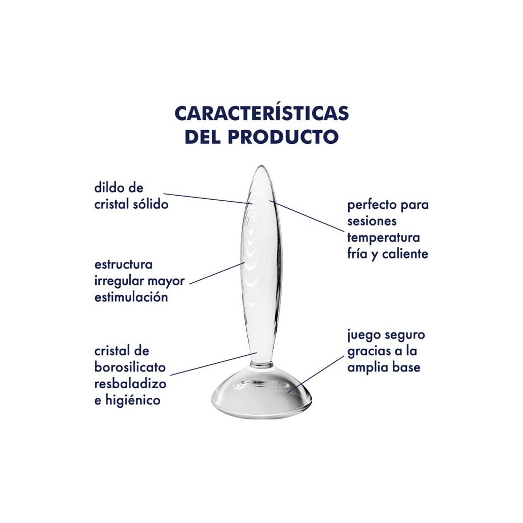 Plug anal cristal espumante quente e frio transparente