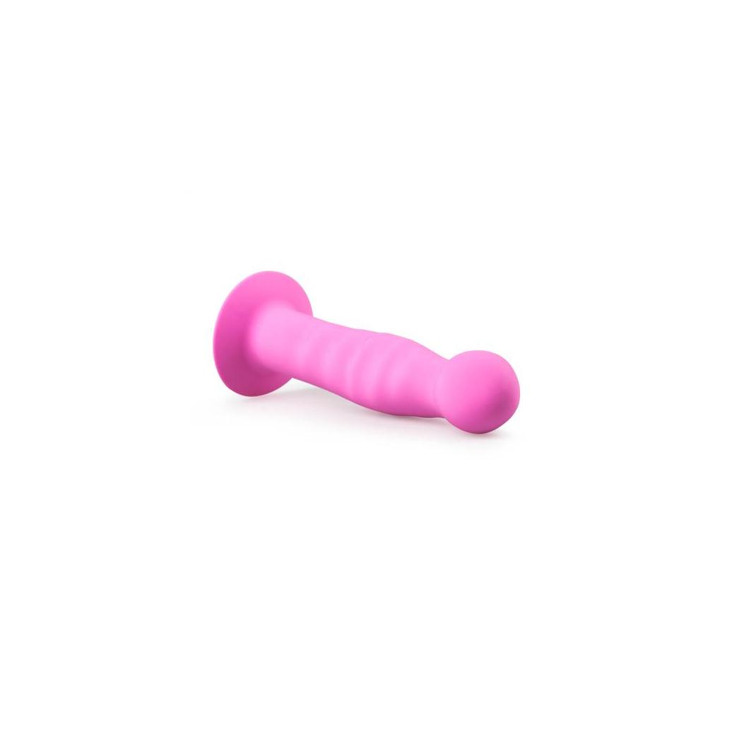 Dildo com ventosa silicona - rosa