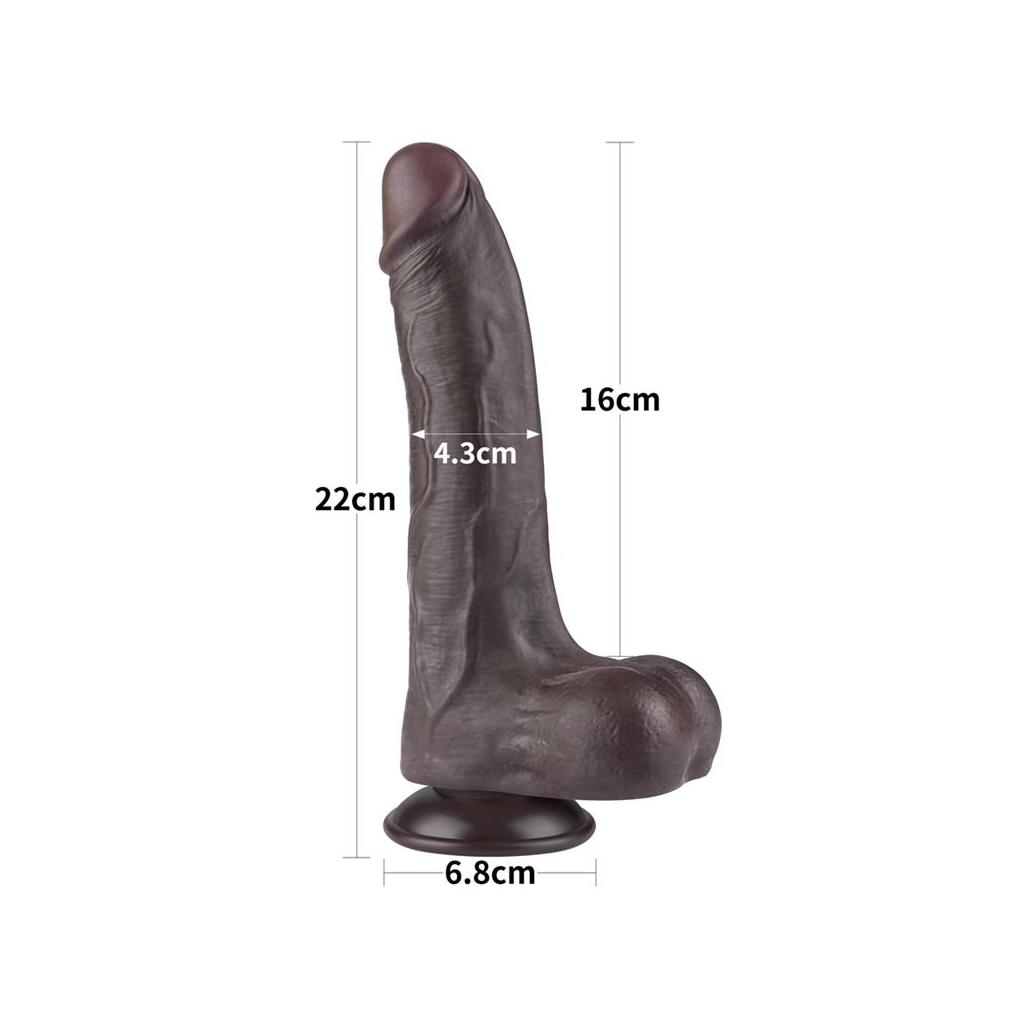 Dildo dual density piel deslizante 8.5