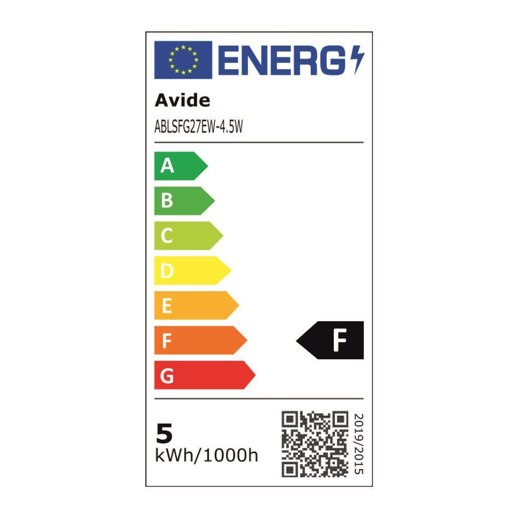 Lâmpada e27 4.5w globo 230v filamento 2700k 400lm avide