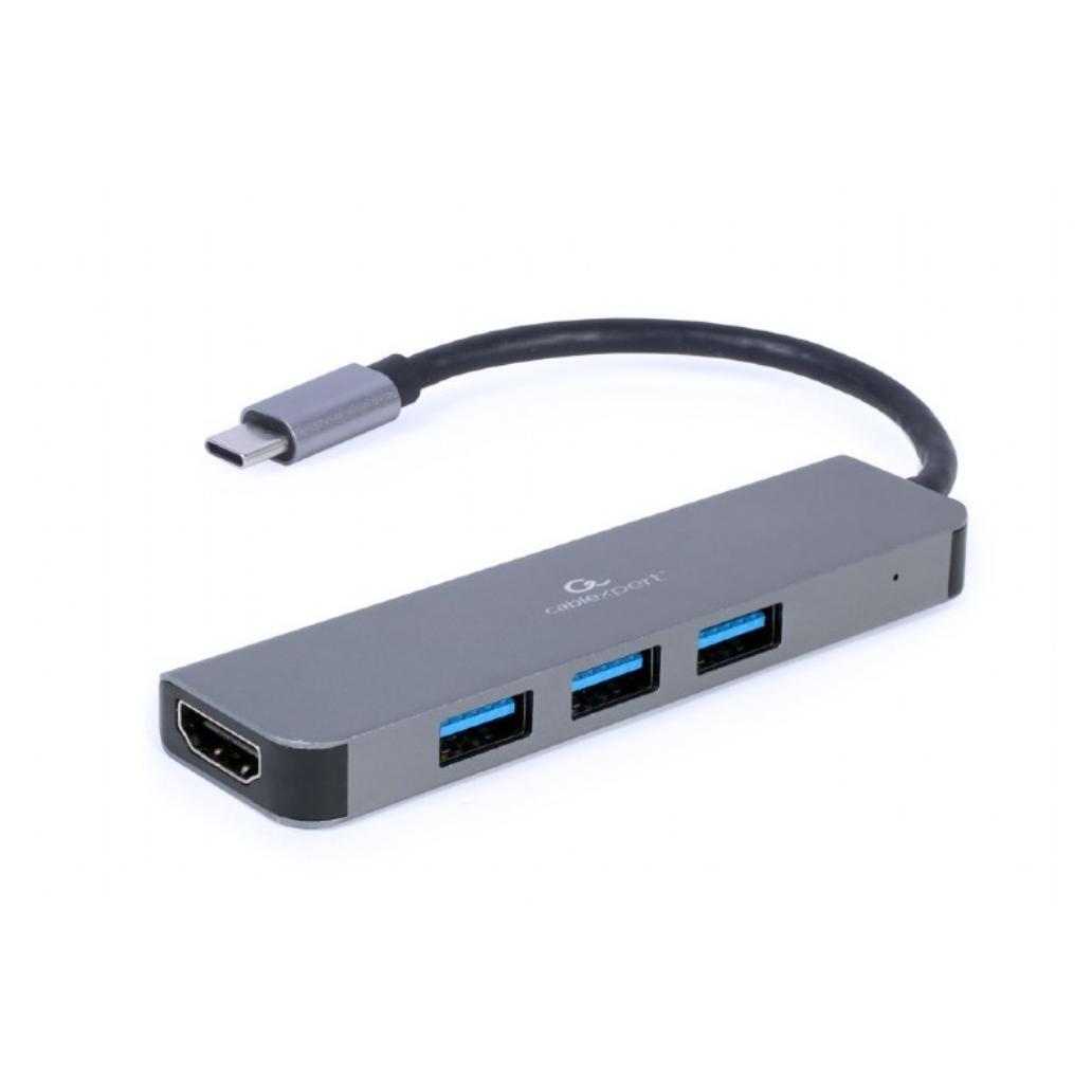 Gembird hub usb tipo c 2 em 1, adaptador hdmi multiportas