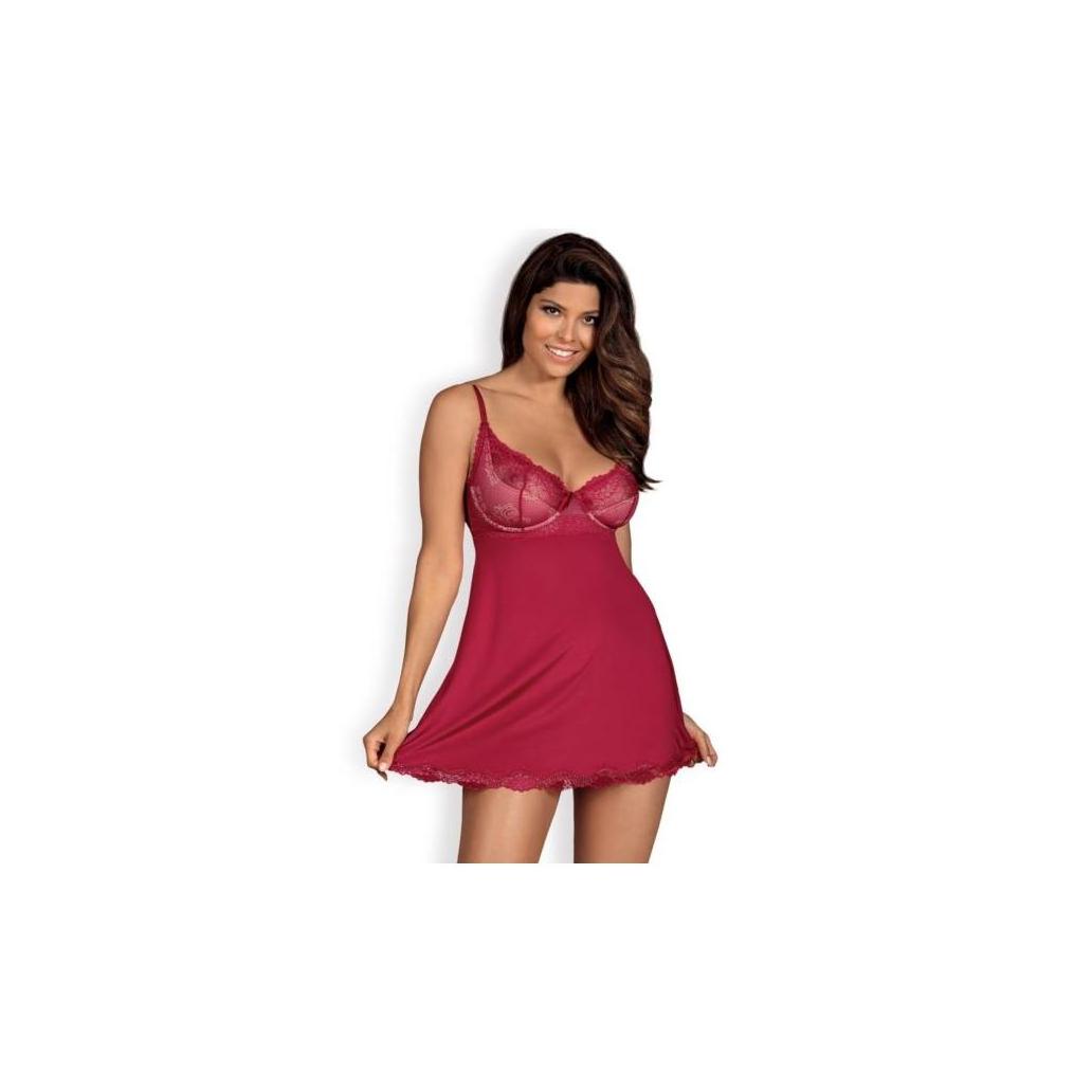 Rosalyne babydoll e tanga rojo talla s/m