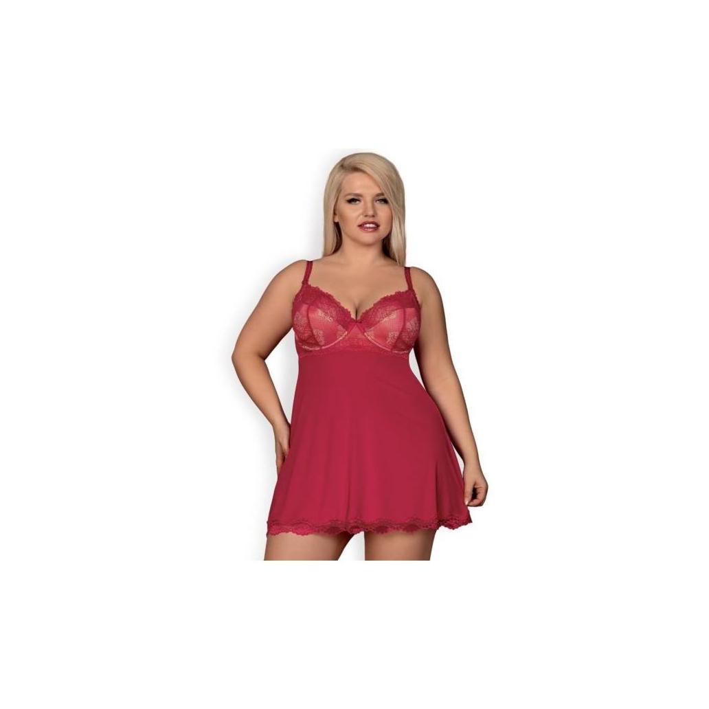 Rosalyne babydoll e tanga rojo talla s/m