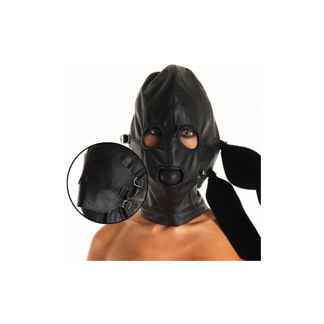 Máscara de couro ajustável