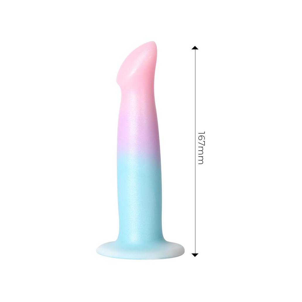 Dildo com vibração e ventosa cor gradiente 17 cm