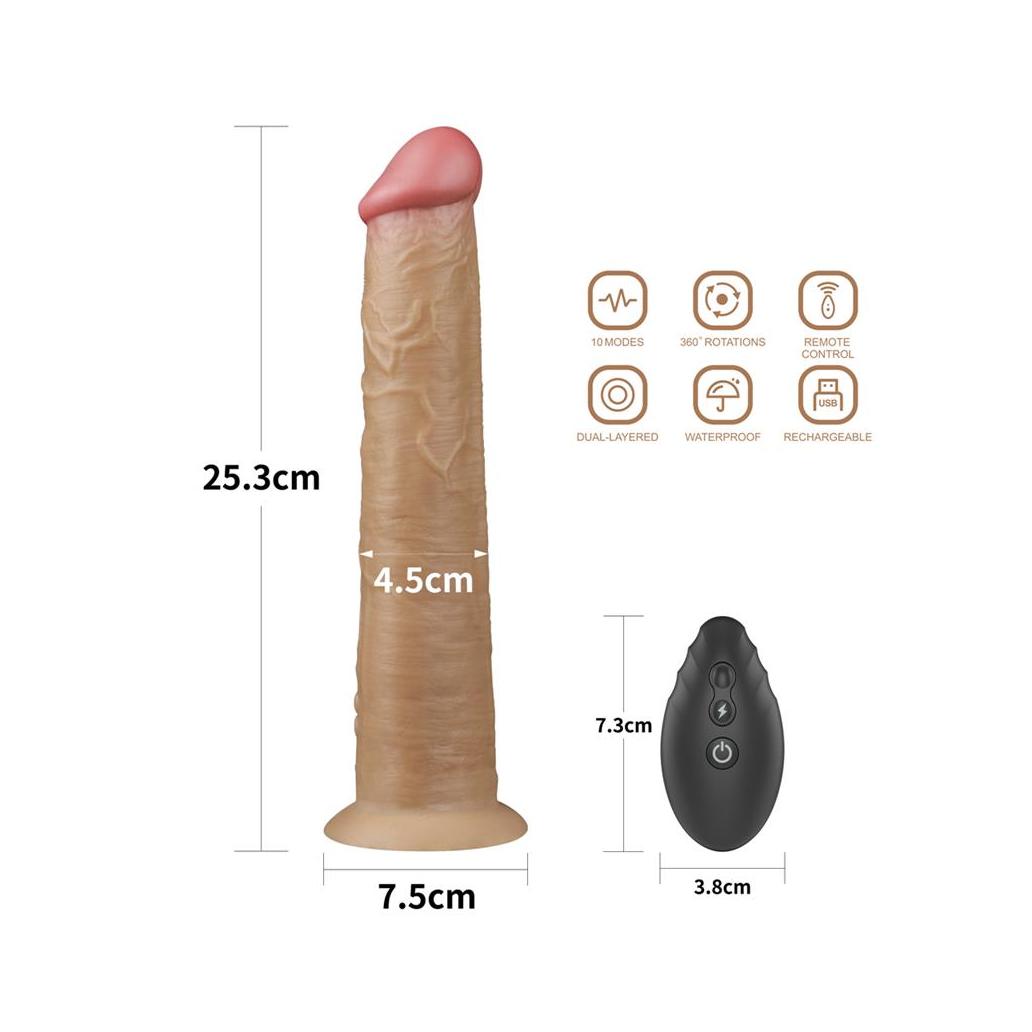 Vibrador realista com rotação de dupla camada 10