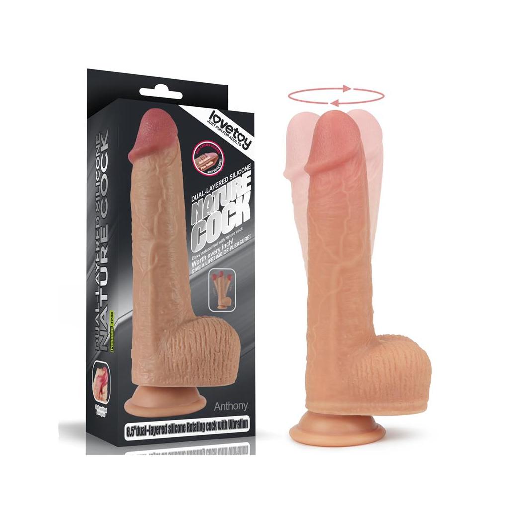 Dildo nature cock com vibração e rotação anthony natural