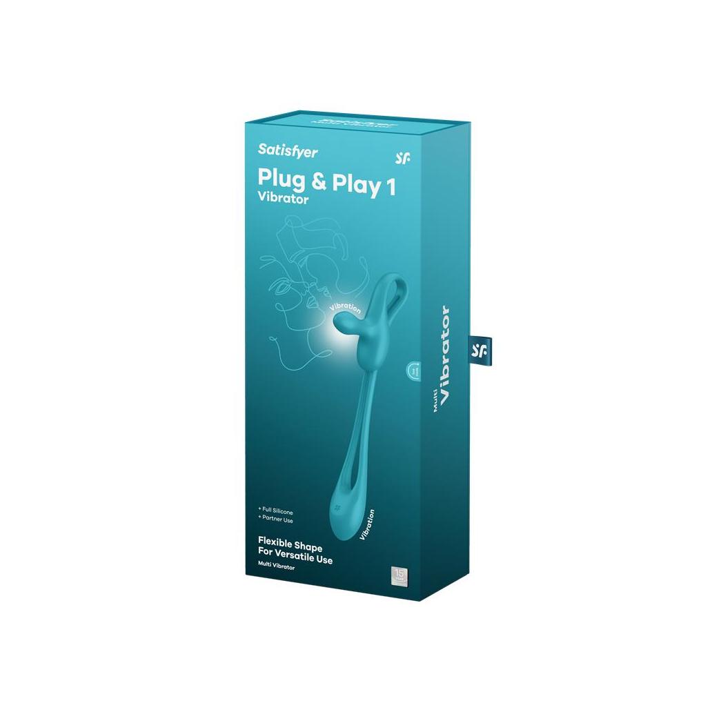 Plug & play 1 vibrador anal flexível azul