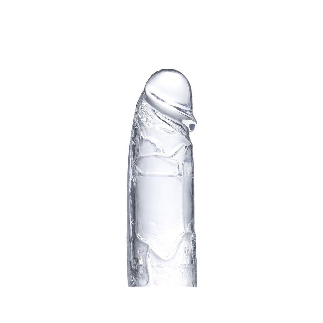 Dildo realista com testículos material de cristal 22 cm