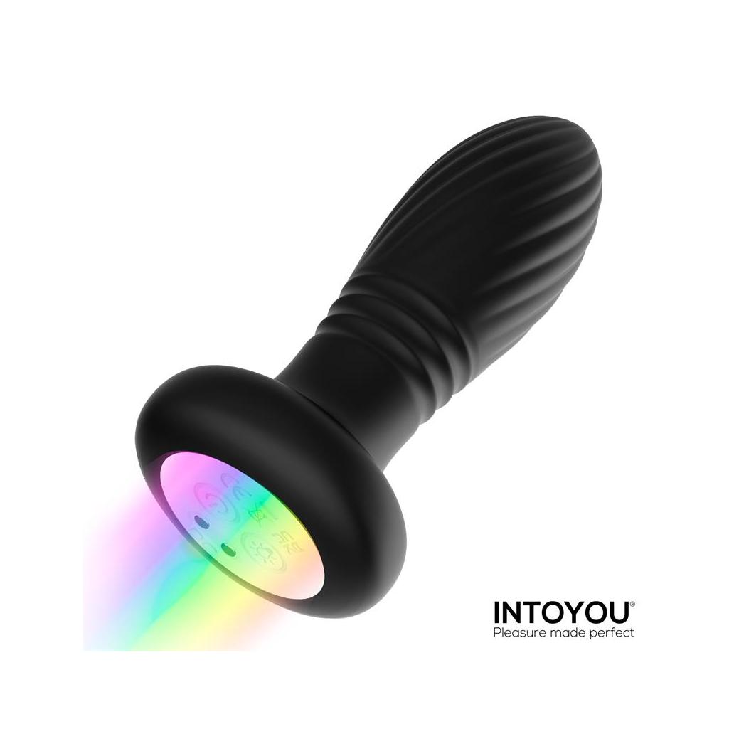 Tainy plug anal com impulso e luzes led com controlo remoto