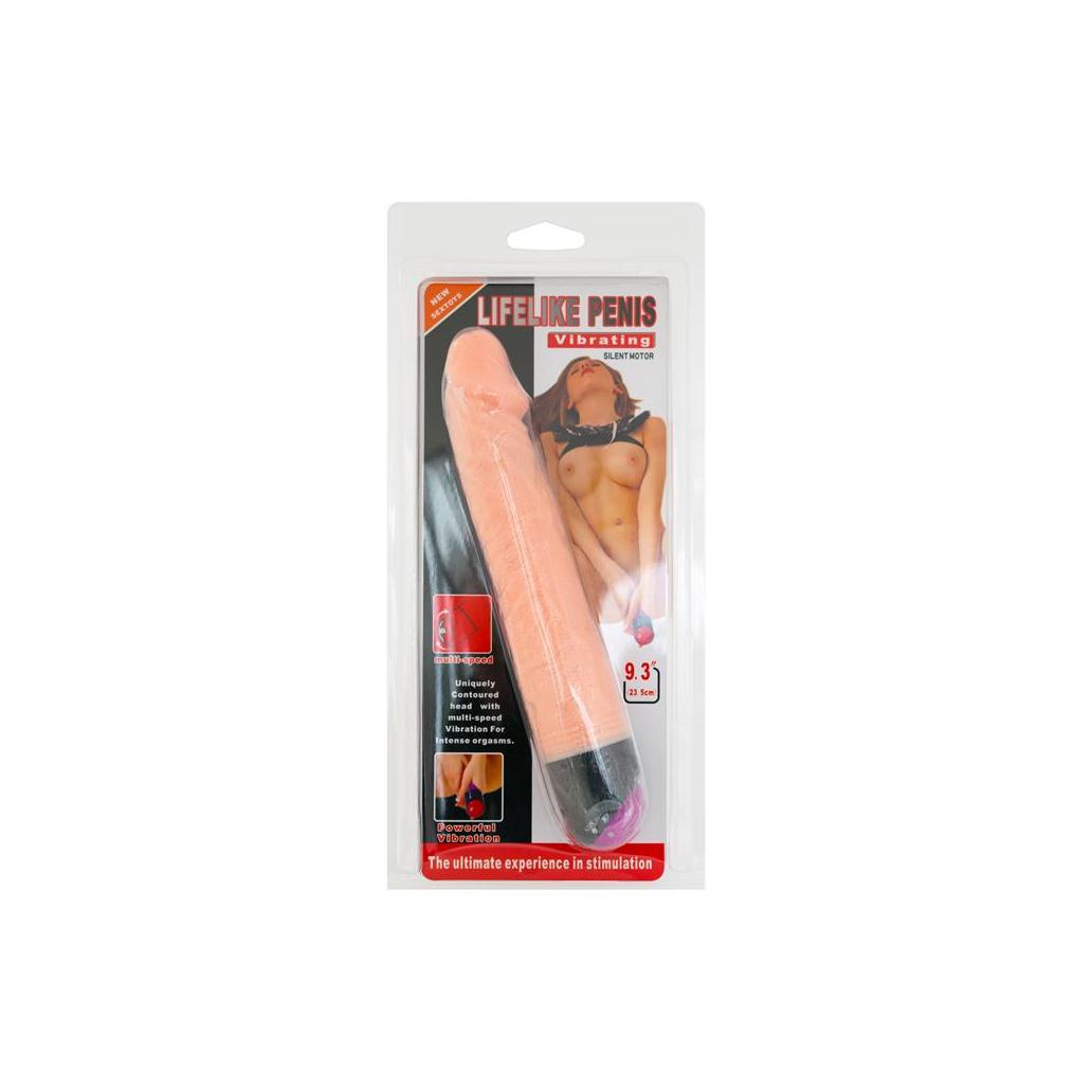 Vibrador pénis realista 9,3 (23,5 cm) cor natural