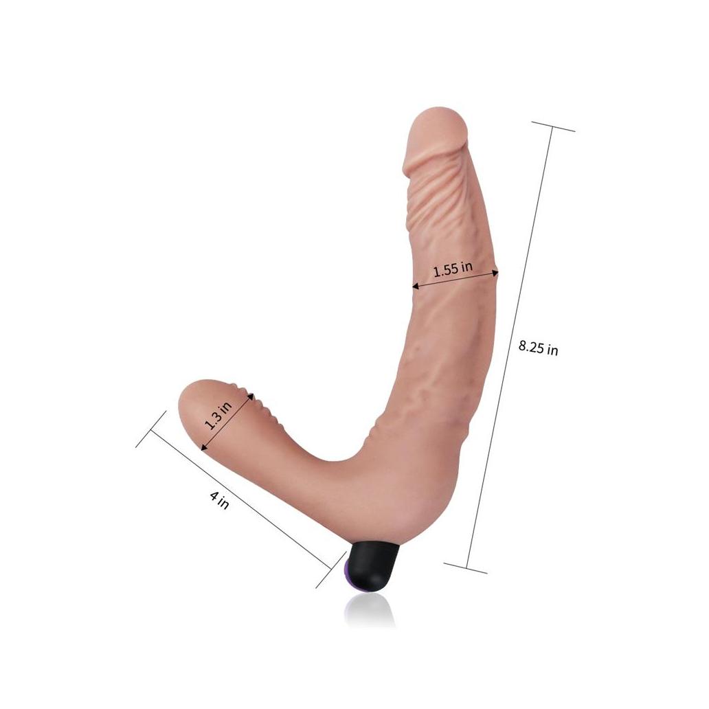 Doble dildo sem alças silicona usb