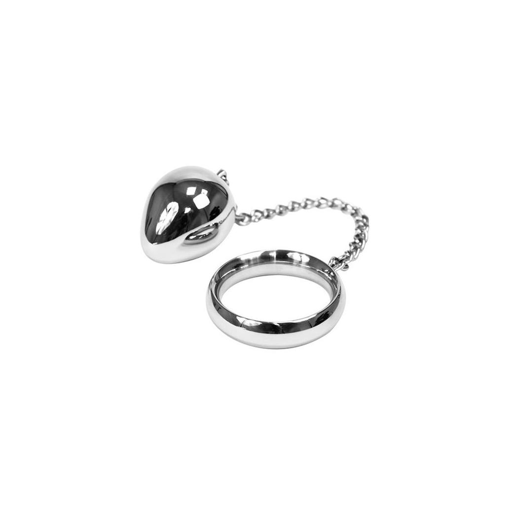 Anel para pénis com ovo anal aço inoxidável 45mm