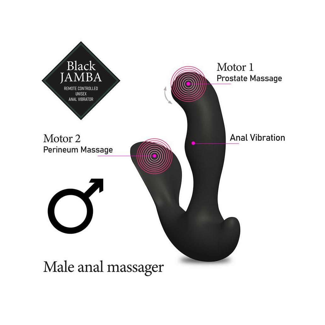 Vibrador anal e estimulador do ponto g jamba preto