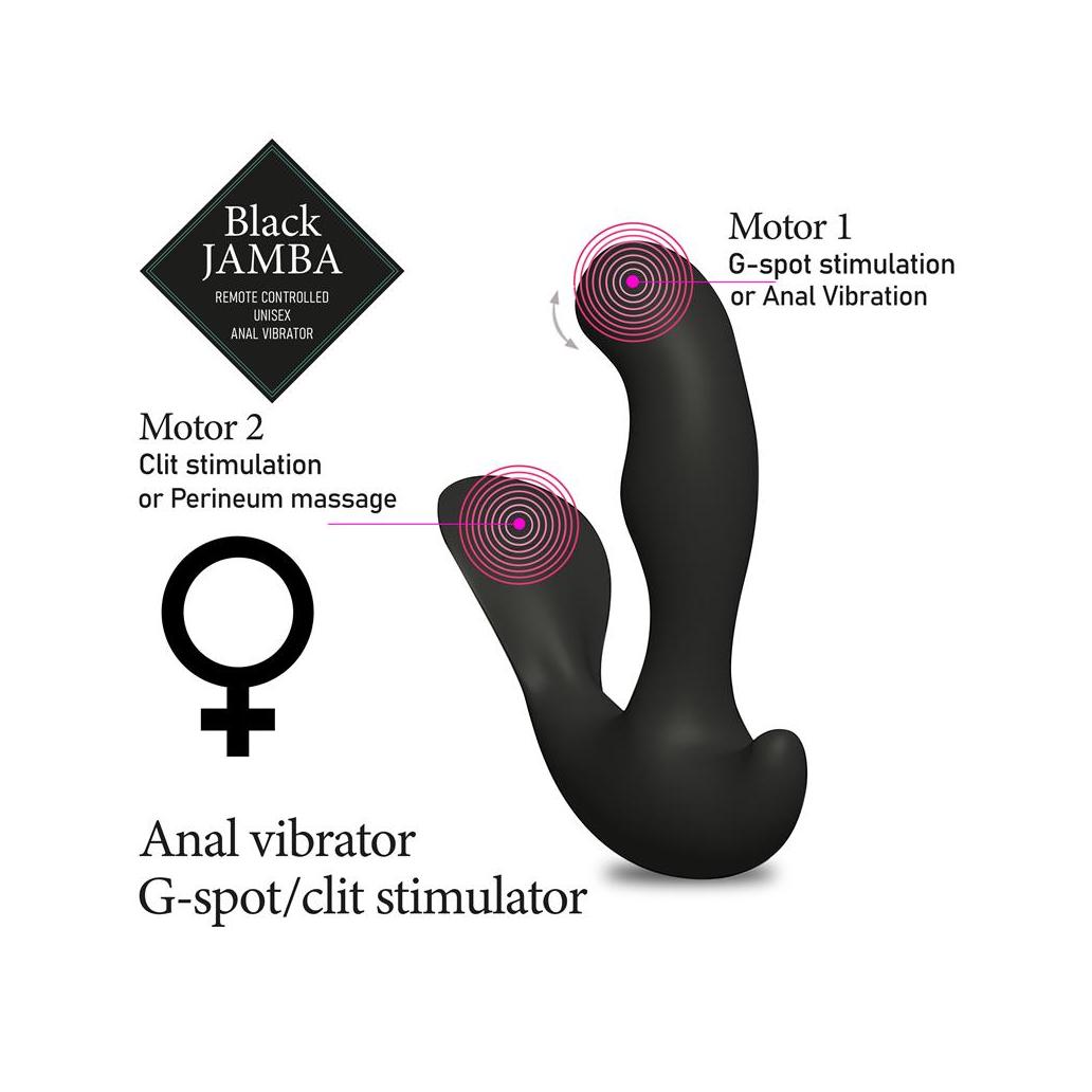 Vibrador anal e estimulador do ponto g jamba preto