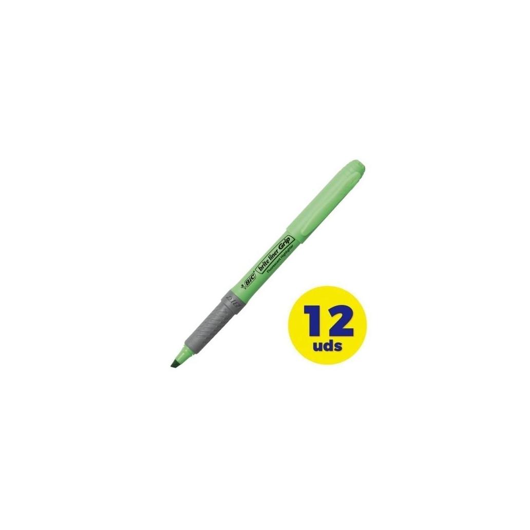 Caixa de marcadores fluorescentes bic brite liner grip/ 12 u