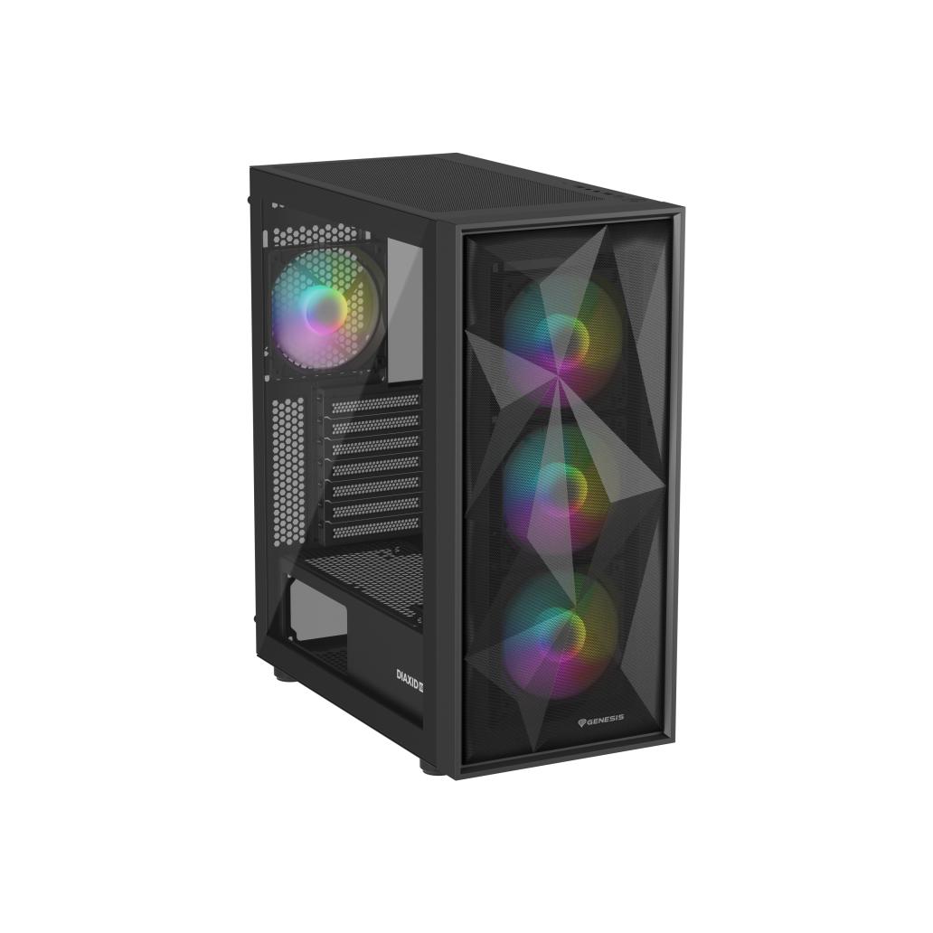 Caixa gaming genesis diaxid 605 argb atx mediatorre 1xusb-c
