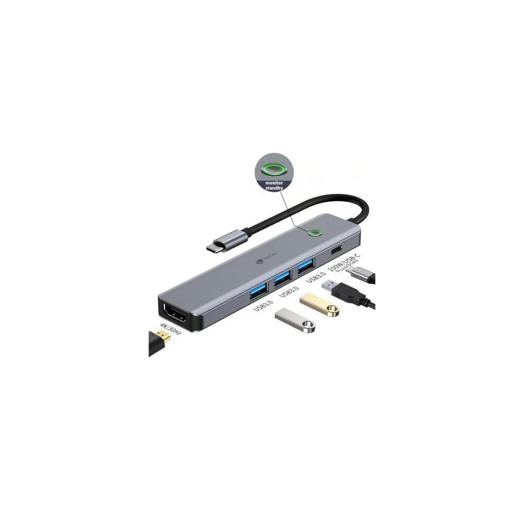 Base de ligação usb tipo c leotec leds05/ 3xusb/ 1xusb tipo