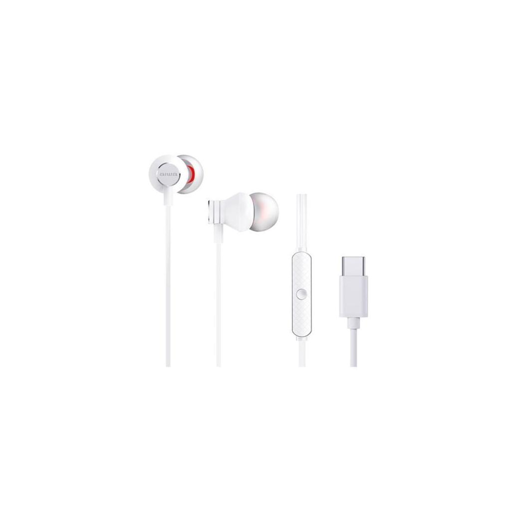 Aiwa estm-50usb-c/wt auscultadores intra-auriculares/ com mi