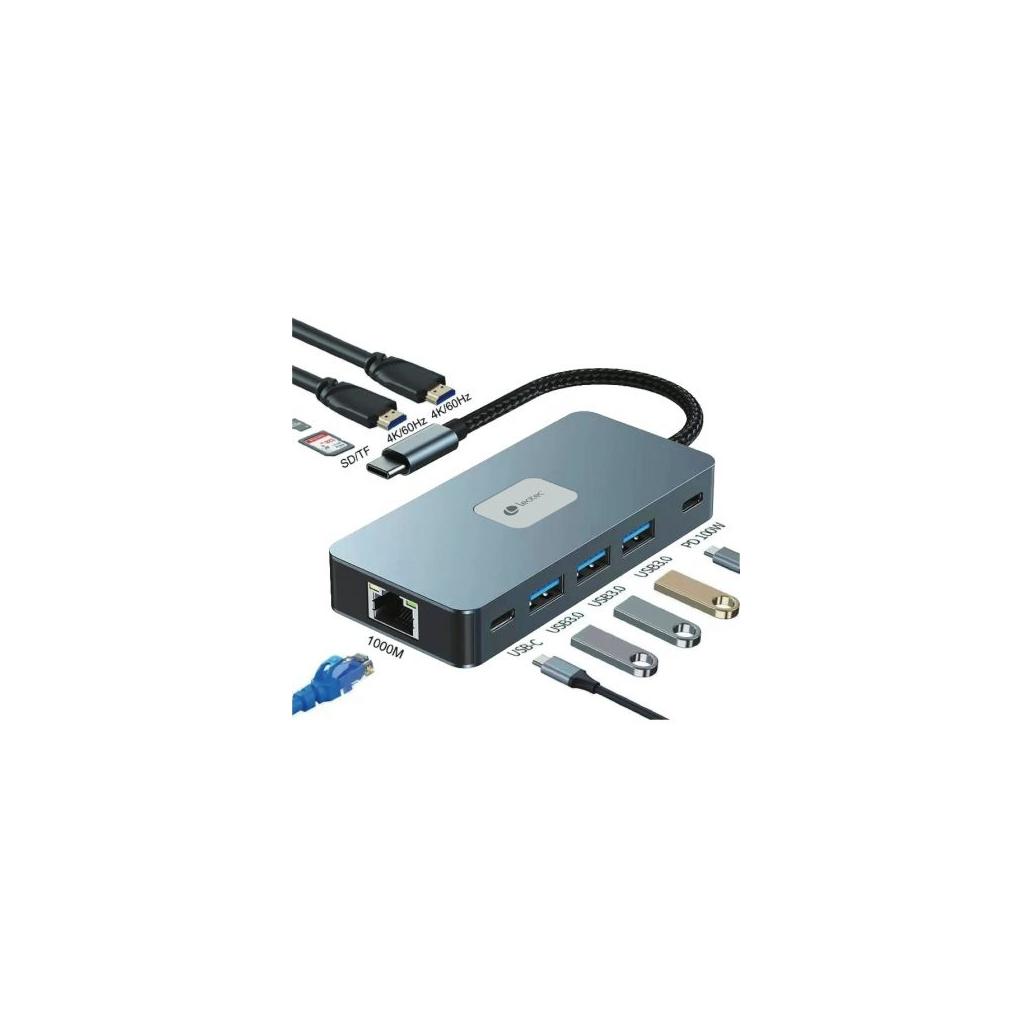 Base de ligação usb tipo c leotec leds02/ 3xusb/ 1xusb tipo
