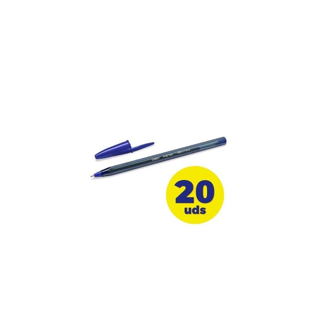 Caixa de canetas de tinta de aceite bic cristal exact ult