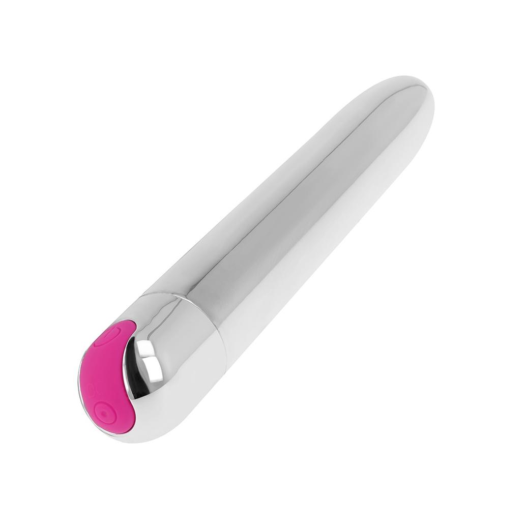 Ohmama - vibrador prata recarregvel 10 modos 18,5 cm