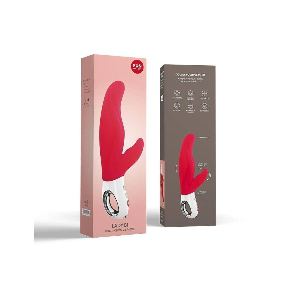 Fun factory - vibrador lady bi dual índia vermelho