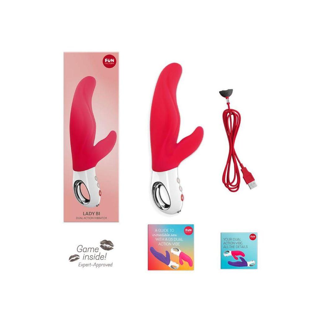 Fun factory - vibrador lady bi dual índia vermelho