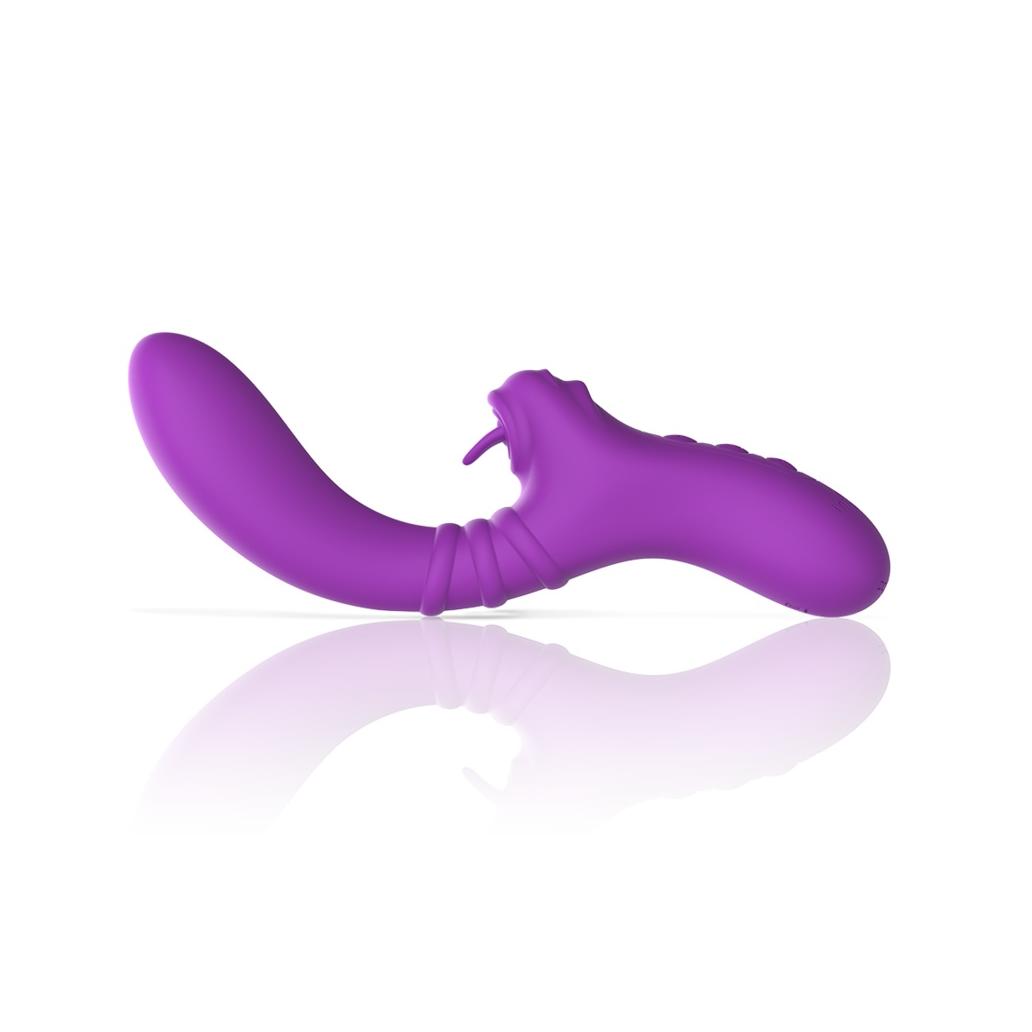 Intense - vibrador flexível harry com língua roxa