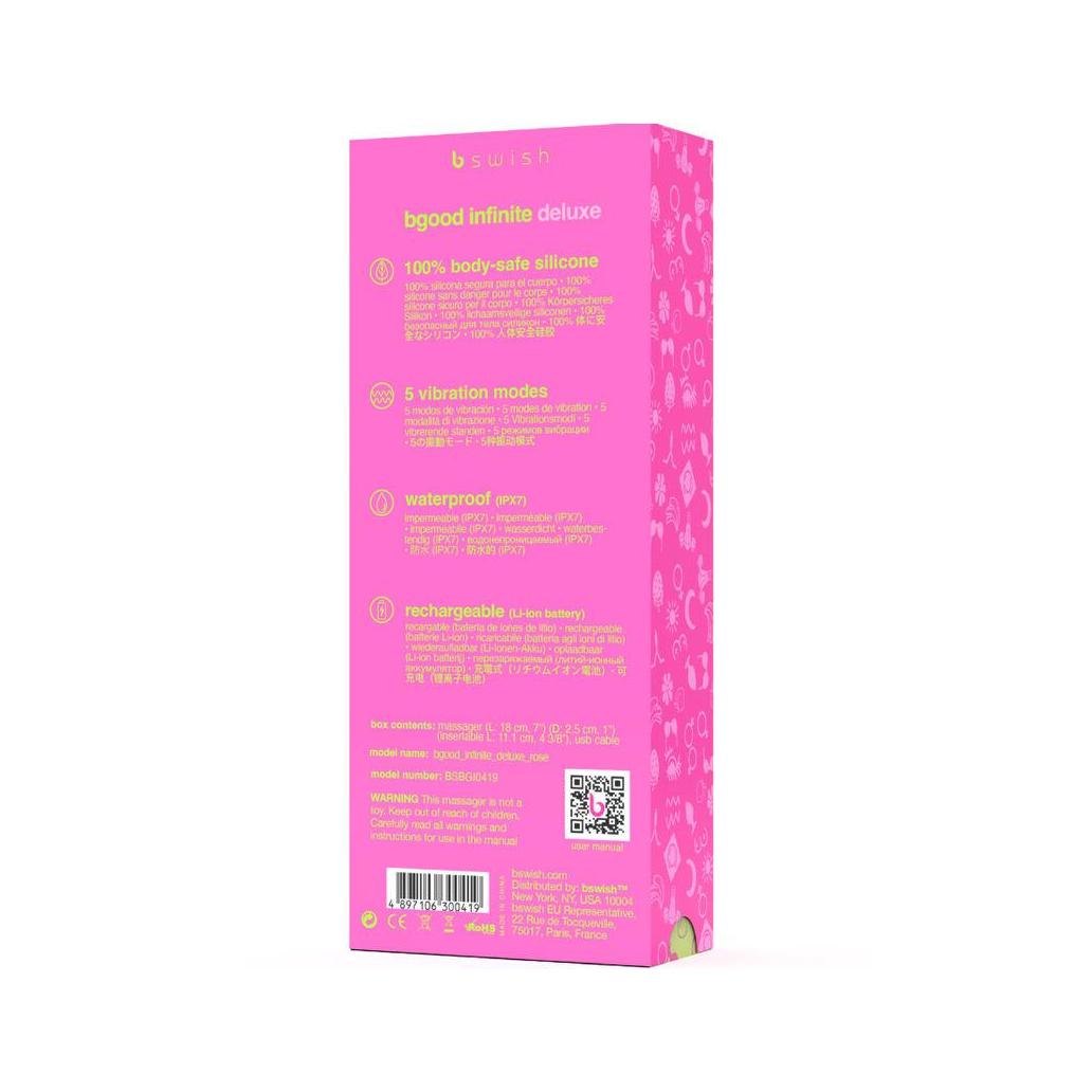 B swish - bgood infinite deluxe vibrador recarregvel rosa si