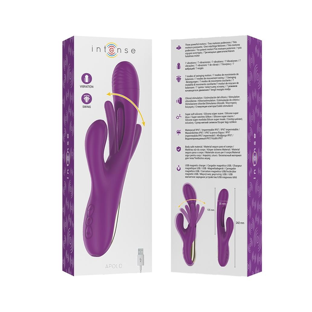 Intense - apolo vibrador multifuno recarregvel 7 vibraões co