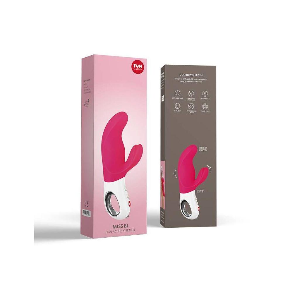 Fun factory - vibrador miss bi dual rosa branco