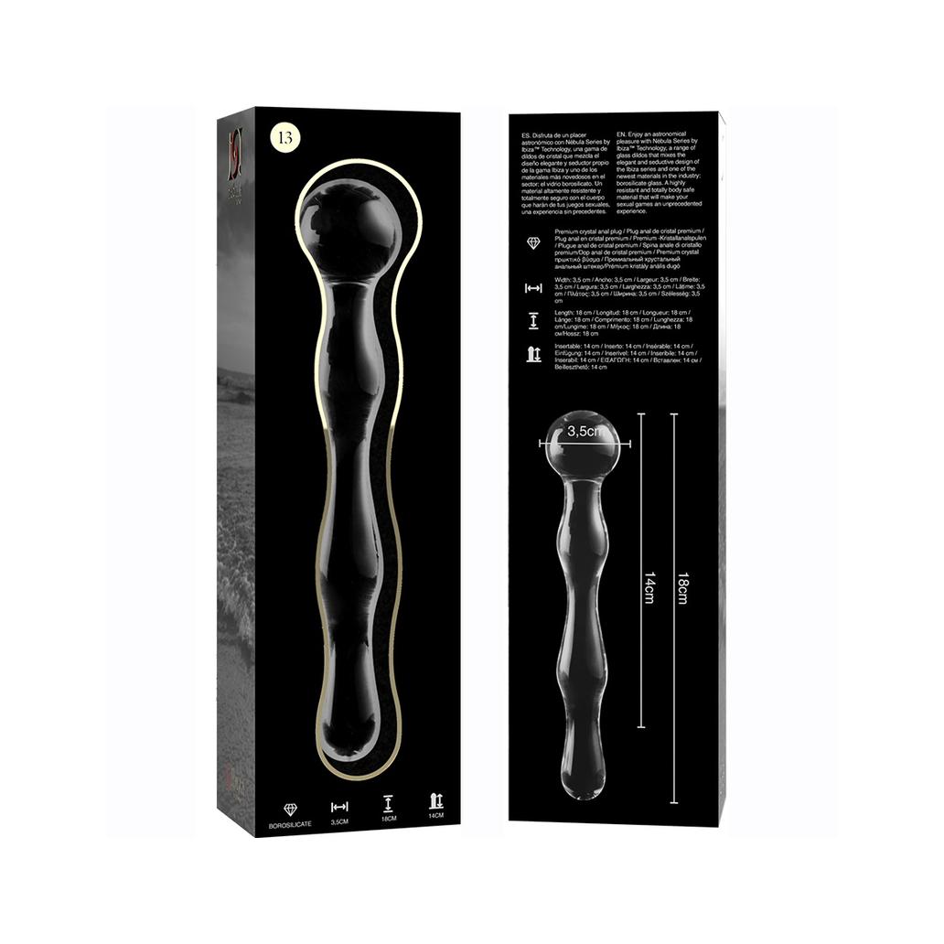 Nebula series by ibiza - modelo 13 dildo vidro borosilicado