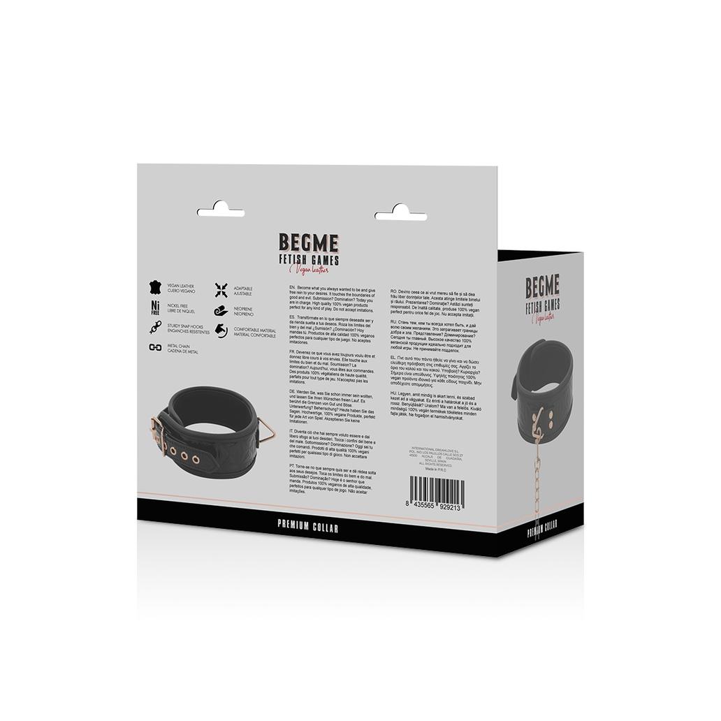 Begme - black edition premium colar de couro vegan