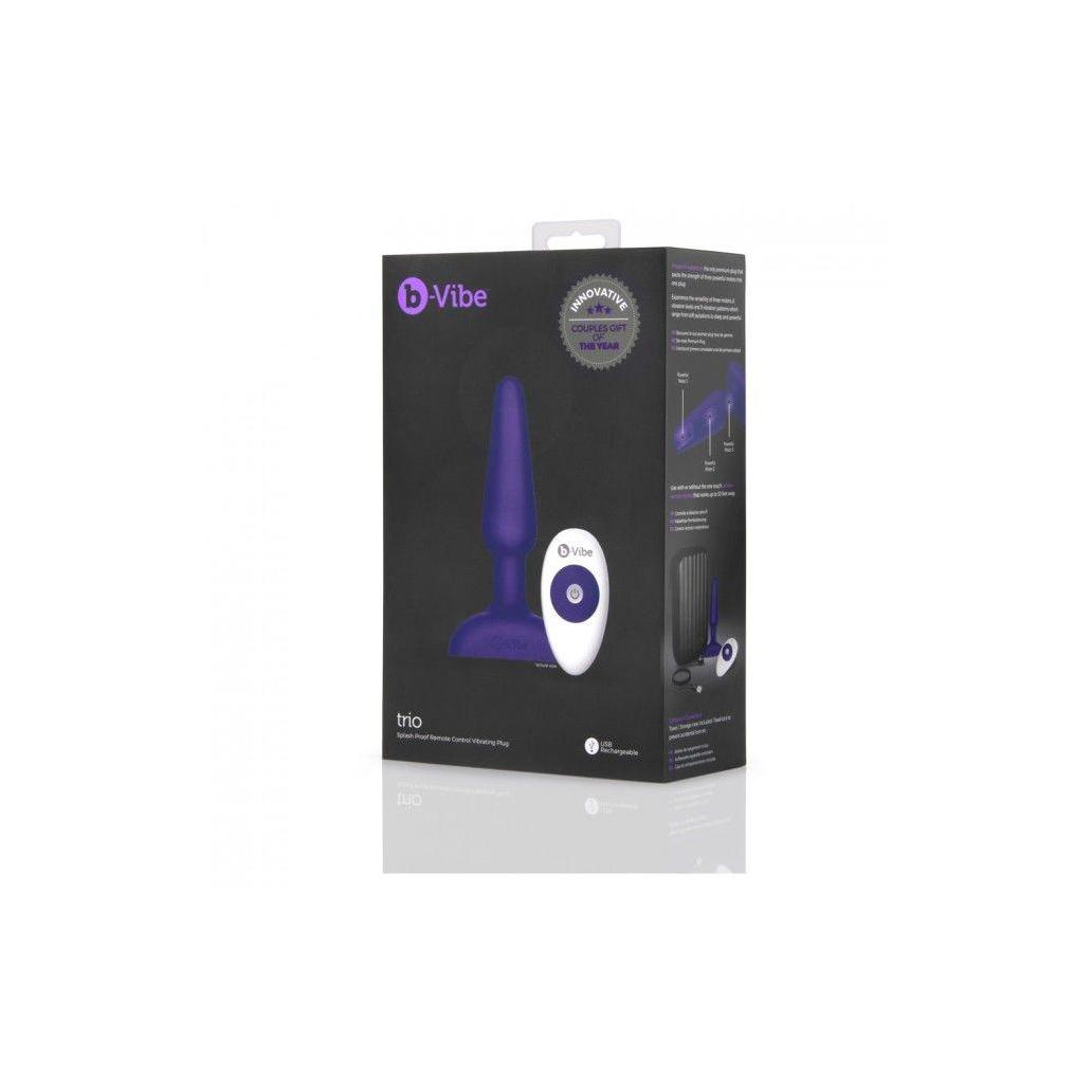 B-vibe - trio plug de controle remoto anal lilac