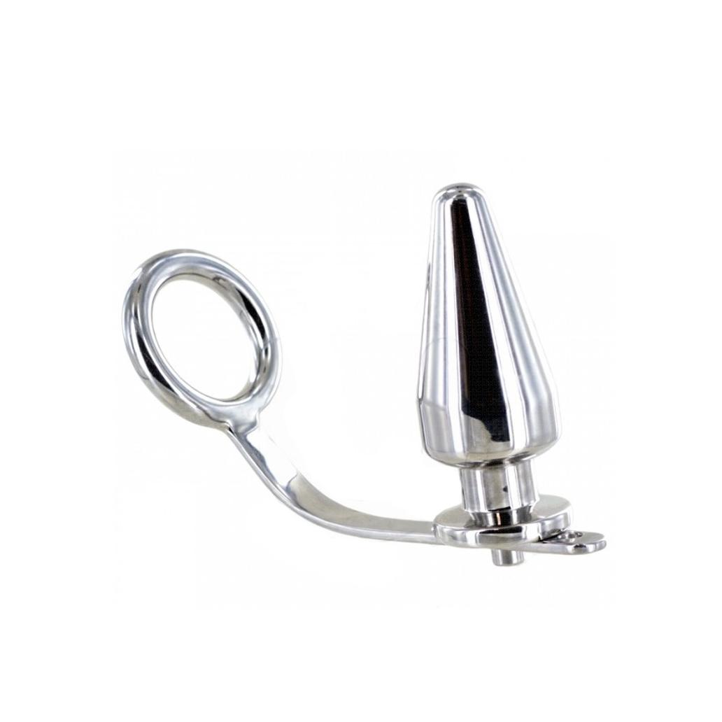 Metal hard - anel de ao com plug anal 45 x 45mm